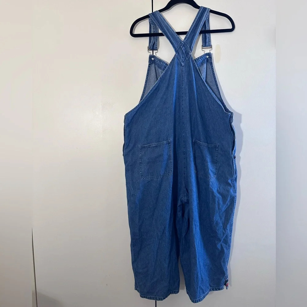 Vintage 90’s Agapo Embroidered American flag denim cropped overalls sizeXL - Picture 15 of 15